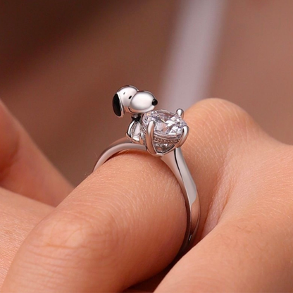 Anillo Perrito Soñador de Plata