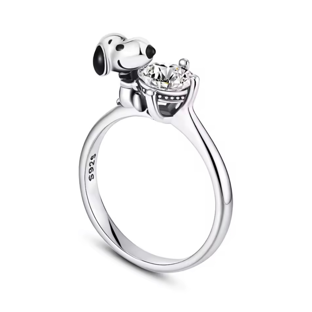 Anillo Perrito Soñador de Plata
