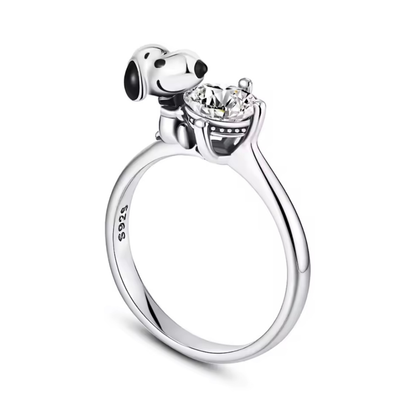 Anillo Perrito Soñador de Plata